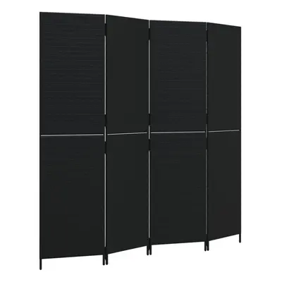 vidaXL Room Divider Panels Privacy Screen Balcony Screen Black Poly Rattan