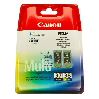 Canon PG37/ CL38 Ink Cartridge Bundle Pack - Black/Colour