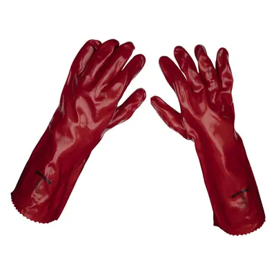 120 PAIRS Red PVC Gauntlets - Forearm Protection - 450mm - Waterproof Protection