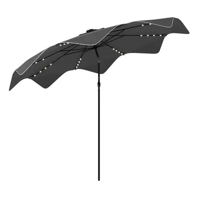 Outsunny Garden Parasol Umbrella with LED Lights and Tilt, Table Umbrella