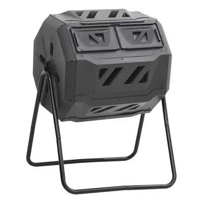 vidaXL Garden Compost Bin Black L Trash Can Fertiliser Container Waste Box