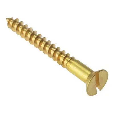 Forge CSK310BR Wood Screw Slotted CSK Solid Brass 3in x Box of