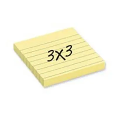 3M Sticky note Notes, Lined, in. x in., Sheets-PD, 12-PK, Yellow