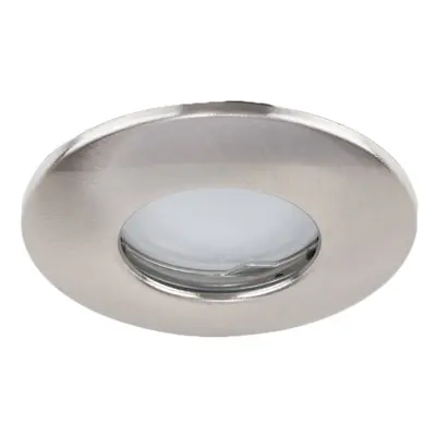 Pack of Fire Rated Bathroom/Shower IP65 Brushed Chrome Domed Ceiling Downlights - Complete with 