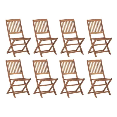 vidaXL 8x Solid Acacia Wood Folding Outdoor Chairs Garden Furniture Patio Seat