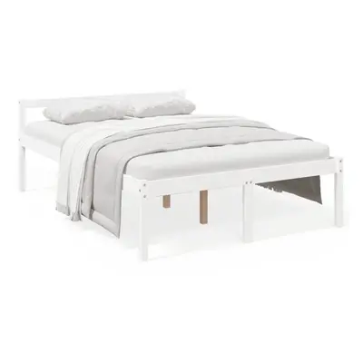 (white, x cm) vidaXL Bed Frame Bedroom Bed Base Matress Foundation Bedstead Solid Wood Pine