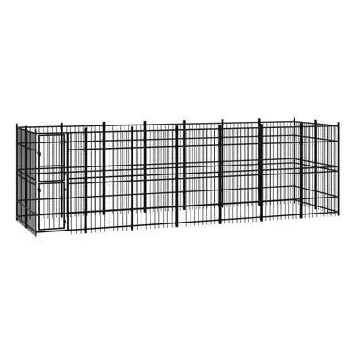 vidaXL Outdoor Dog Kennel Steel Outdoor Puppy Enclosure Dog Pet Supply Cage