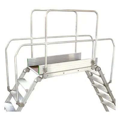 6 Tread Industrial Bridging Steps & Handle Crossover Ladder 0.9m x 0.5m Platform