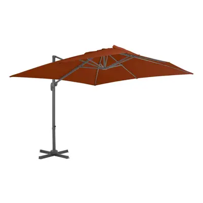 vidaXL Cantilever Umbrella with Aluminium Pole Terracotta 300x300 cm Sunshade