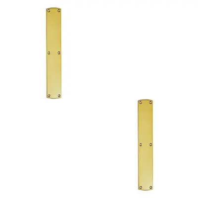 2x Large Traditional Door Finger Plate x 75mm Polished Brass Push Plate