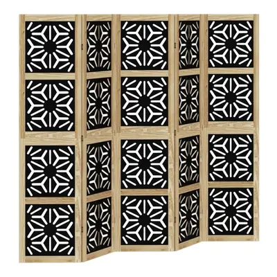 (40 x cm/ piece) vidaXL Room Divider Panel Privacy Screen Brown & Black Solid Wood Paulownia