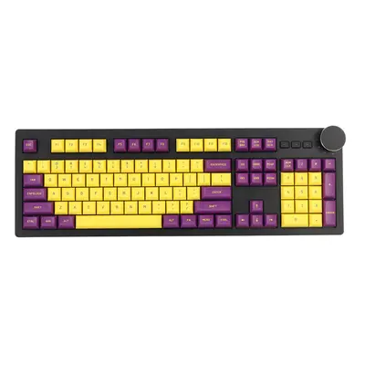 (Gold) Keys Purple & Golden Keycap Set AFD Profile ABS Two Color Molding Keycaps for Mechanical 