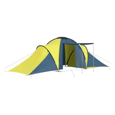 vidaXL Camping Tent Persons Blue and Yellow Outdoor Hiking Sleeping House