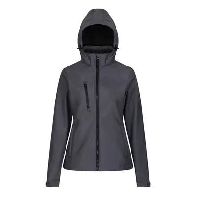 (20 UK, Seal Grey/Black) Regatta Womens/Ladies Venturer Hooded Soft Shell Jacket