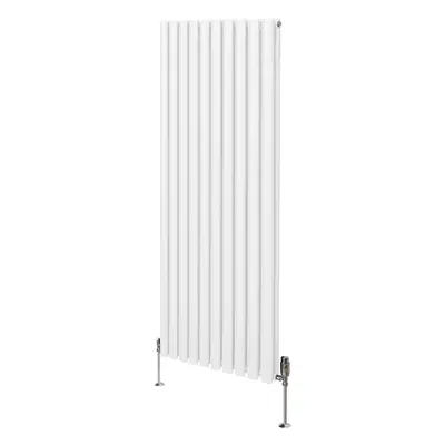 (1600mm x 600mm, White) Oval Column Designer Radiator & TRV Valves