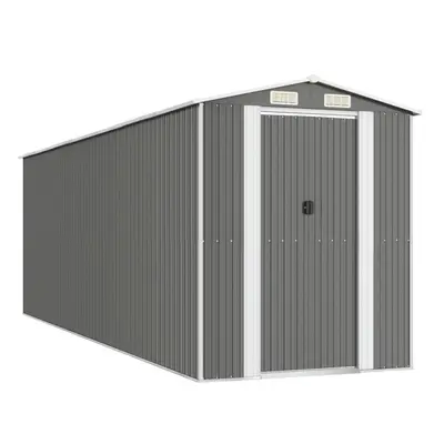 (192 x x cm (L x W x H)) vidaXL Garden Shed Galvanised Steel Outdoor Tool Storage Patio Lawn Too