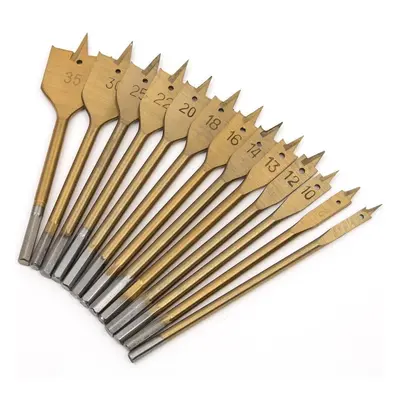 (8pcs) 6/8/13pcs Metric Flat Spade Drill Bits Set Titanium Coating Paddle Wood Hole Cutter for W