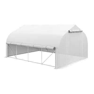 Outsunny x 3(m) Walk-in Tunnel Greenhouse, Roll Up Sidewalls, Mesh Door