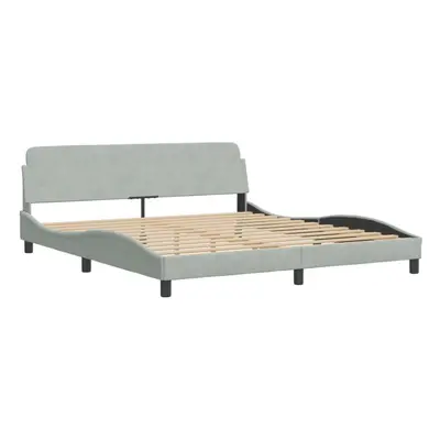 (light grey, x cm) vidaXL Bed Frame with Headboard Bedroom Bed Base Mattress Foundation Velvet