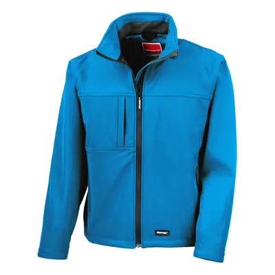 (L, Azure Blue) Result Mens Softshell Premium Layer Performance Jacket (Waterproof, Windproof & 