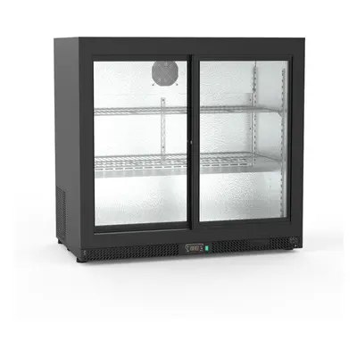 SIA SBB190BL2 Black 190L Commercial Back Bar Fridge With Sliding Doors