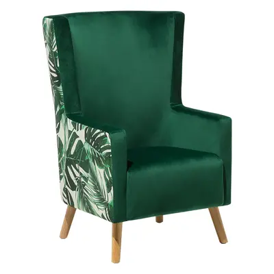 Wingback Chair ONEIDA Velvet Dark Green