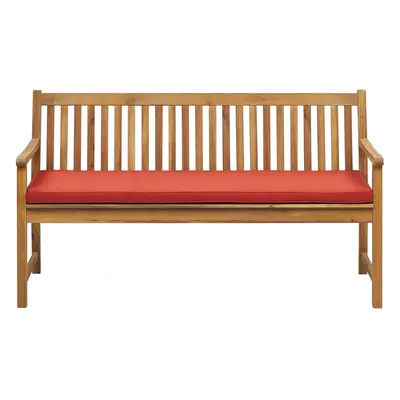 Garden Bench with Cushion VIVARA Certified Acacia Wood Dark Red