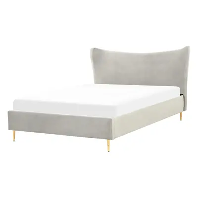 Bed Velvet CHALEIX x cm (EU King Size) Light Grey