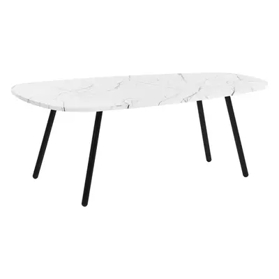 Coffee Table BIDDLE Marble Effect White