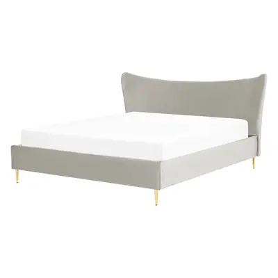 Bed Velvet CHALEIX x cm (EU Super King) Light Grey