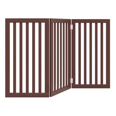 (brown, x x cm/ pcs) vidaXL Dog Gate with Door Foldable Pet Gate Dog Fence Pet Barrier Poplar Wo