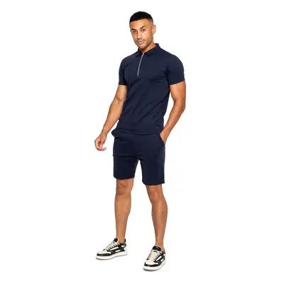 (XL, Navy) Enzo Mens Polo Tracksuit Set