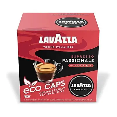 Lavazza A Modo Mio Eco Caps Coffee Pods, Espresso Passionale - Pack of (256 Capsules), 2.81 Kg