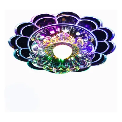 (3W, Colored Light) 3/5W 7.9'' LED Crystal Ceiling Light Ultra Thin Flush Mount Kitchen Home Fix