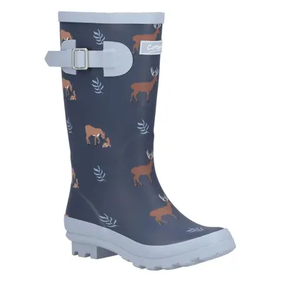 (2 UK, Navy) Cotswold Childrens/Kids Woodland Deer Wellington Boots