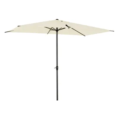 Outsunny 2.58m Aluminium Garden Parasol Sun Umbrella Angled Canopy Beige