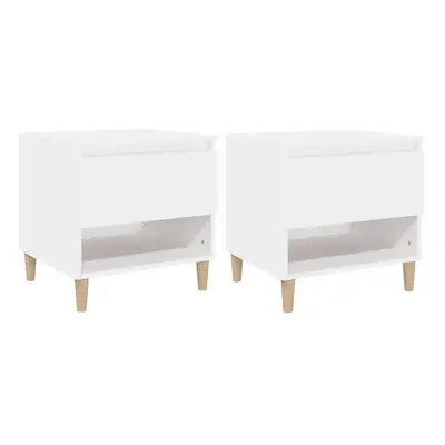 (white, pcs) vidaXL 1/2x Bedside Table Engineered Wood Bed Cabinet End Table Multi Colours