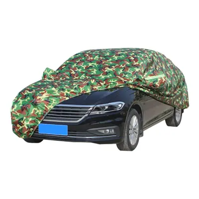 (M) Car Cover All-weather Protection Full Covers with Reflective Strip Camouflage Style Auto Sun