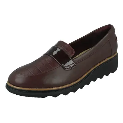 (Burgundy, UK 5) Ladies Clarks Casual Slip On Shoes Sharon Gracie