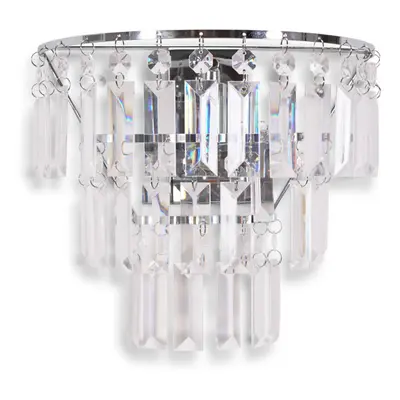 ValueLights Kelsks Acrylic Jewel Droplets Shade Chrome Wall Light