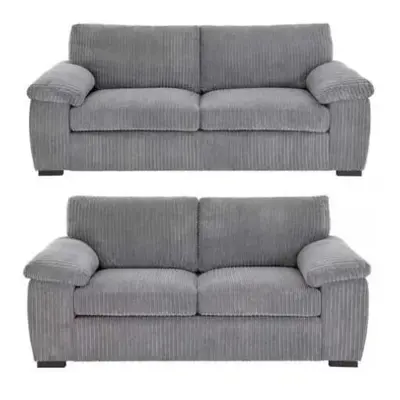 (3&2 Seater Sofa, Grey) Atrani Jumbo Cord Fabric Sofa