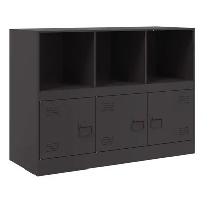 (black) vidaXL Sideboard Home Storage Cupboard Side Cabinet Highboard Black Steel