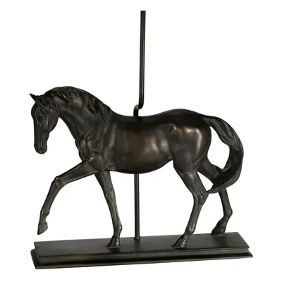 Table Lamp Large Horse Statuette Shade Not Included Bronze Patina LED E27 40w