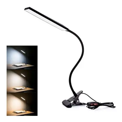 (White) Clip-On LED Lamp USB Desk Bedside Table Reading Book LED Dimmable Light