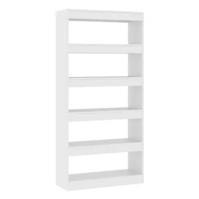 (white) vidaXL Book Cabinet/Room Divider Chipboard Bookcase Furniture Multi Colours