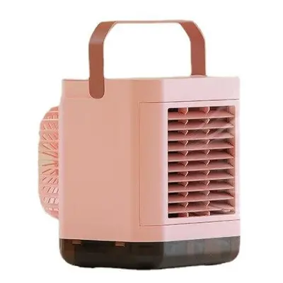 (Pink, Type A) 4W Desktop Negative Ion Air-conditioning Fan Gear Portable Air Cooler Air Purific