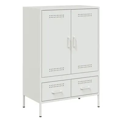 (white) vidaXL Highboard Sideboard Side Cabinet Storage Cupboard Cold-rolled Steel