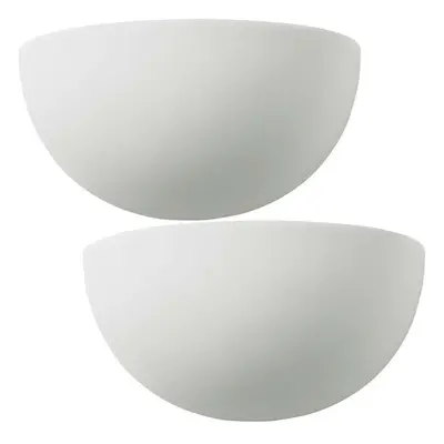 2 PACK Dimmable LED Wall Light Unglazed Ceramic Round Dome Fitting Lounge Lamp