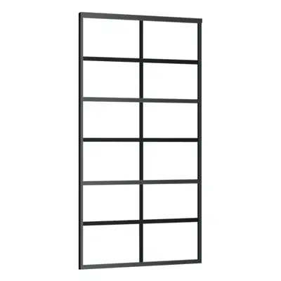 vidaXL Sliding Door Barn Door Sliding Door Panel ESG Glass and Aluminium Black