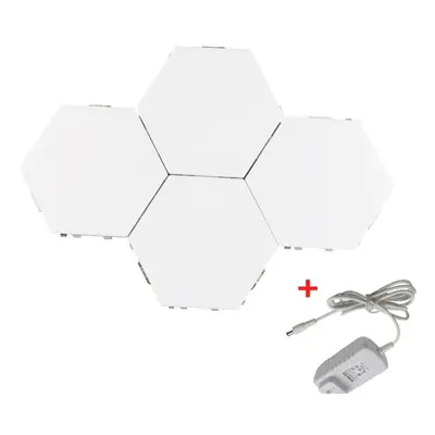 (4Pcs, EU Plug) Touch Sensor Quantum Wall Lamps Hexagon Shape Honeycomb